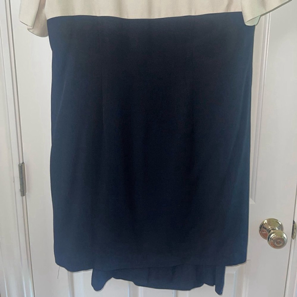 Sl FASHIONS | Vintage Women's Blue & Beige Rayon Top & Dress 2 Piece Set 16WP - Picture 15 of 16